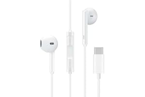 Fone de Ouvido com Fio Premium Tipo-C, 4ª Geração, Anti-Ruído (99,15%), Cabo de Tecido Antitramado, Branco – Compatível com Samsung, Motorola, LG e Smartphones USB-C.