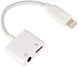 Adapter 3.5mm Aux Headphone Jack Adaptor Charger for Phone 8/8Plus Phone7/7Plus Phone X/10, 2 in 1 Earphone Audio Connector Jack Splitter Cable Accessories, Suppor 11-12 -White