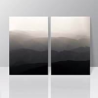 2 Panel Canvas Wall Art Watercolor Painting Canvas Prints Home Artwork Decoration for Living Room,Bedroom - 16