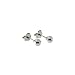 14k White Gold Ball Stud Earrings, 3mm