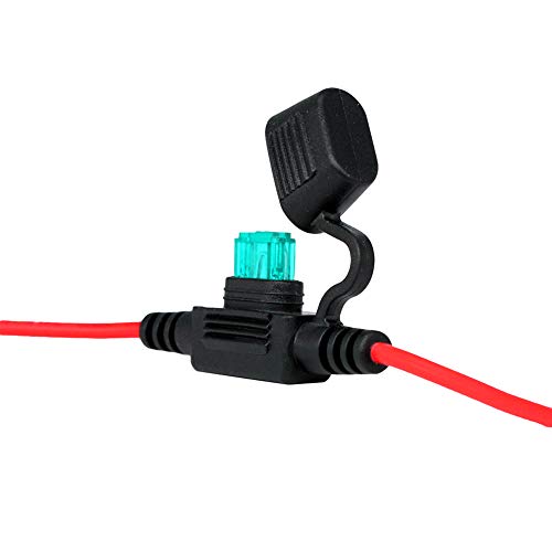 Inline Mini Fuse Holder&Fuse Kit, VANTRONIK Waterproof Mini Car Blade Fuse Holder 30 cm 16AWG Wire With mini Blade Fuse, 6 Pack with 10A, 15A, 20A, 25A, 30A car blade fuse