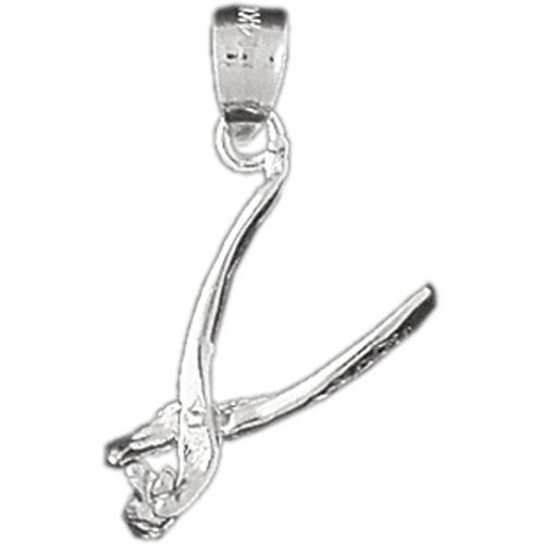 CleverEve 14K White Gold Medical Themed 3-D Tooth Extractor Pendant 1.2 Grams