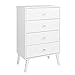 Prepac Milo Mid-Century Modern 4 Drawer Chest of Drawers, Contemporary Bedroom Furniture, Small Dresser for Bedroom, 18.25