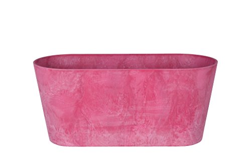 Artstone Pflanzgefäß Balkonkasten Claire, frostbeständig und leichtgewichtig, Pink, 38x16x17cm