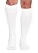 Mojo Compression Socks Unisex 15-20mmHg Knee-Hi Stockings | White - Large