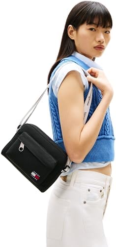 Damen Crossbody Bag Tasche Daily Crossover mit Außentasche, Schwarz (Black), Einheitsgröße