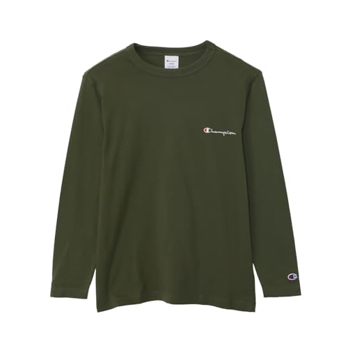 ロングTシャツ 長袖 丸首 綿100% 刺繍 スクリプトロゴ ロングスリーブTシャツ ベーシック C8-W420Z-570-M