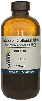 Traditional Colloidal Silver (No Chemicals) - 250 mL of 100 ppm BPA-free plastic