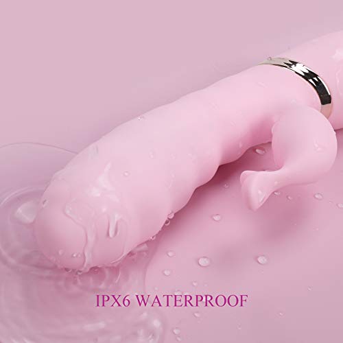 G Spot Rabbit Vibrator - Vagina Clitoris Stimulation Dildo Massager - Adult Sex Vibrating Massage Toy for Women and Couple - Pink