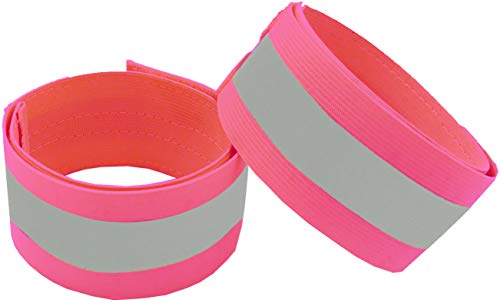 High Visibility Reflective Belt, Army PT Belt. Reflective Running Gear for Men and Women for Night Running Cycling Walking. Military Safety Reflector Strips (Pink Belt + 2 Bands)