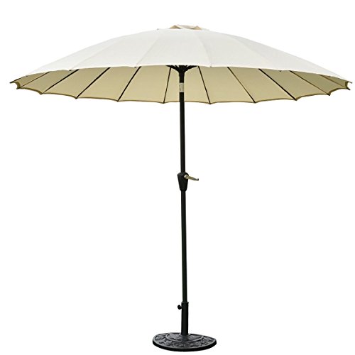 onestops8 Outdoor 9ft Patio Umbrella Sunshade Cover Market Garden Cafe Crank Tilt Beige - Thumbnail 7