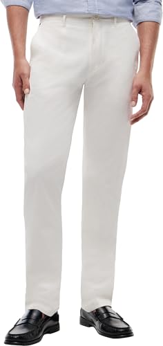 Tommy Hilfiger Men's Chinos Core Denton Essential Twill Straight Fit, Off-White (Ivory Petal), 29W/34L