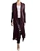 TWINTH Womens Draped Open Front Stylish Long Knit Cardigan