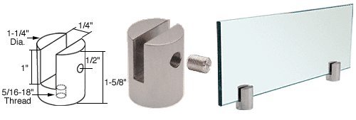 C.R. LAURENCE SM14BS CRL Brushed Stainless Slot Mount Standoff for 1/4