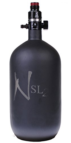 Ninja Paintball SL2 Carbon Fiber AIR Tank - 77/4500 SL 2 - Ceramic Black (Super Low Pressure Regulator)