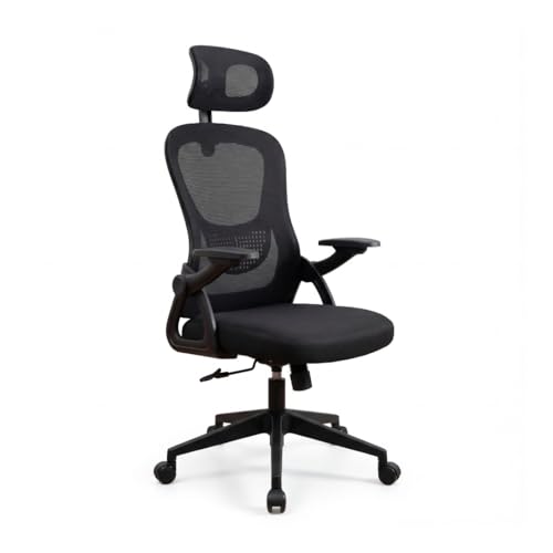 Cadeira de Escritório Astrella Nova Preta Ergonômica com Apoio de Cabeça e Braços 2D Articulados