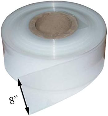 BWS - 2 Rolls x 8" Heavy Duty Clear Polythene Layflat tubing (250 Gauge)