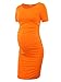 Liu & Qu Women's Maternity Bodycon Ruched Side Dress Casual Short & 3/4 Sleeve Dress for Daily Wearing Or Baby Shower