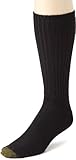 Gold Toe Men's Cotton Fluffie 3 Pack Extended Socks, Black, Sock Size 13-15