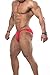Men's Bodybuilding Contest Physique Posing Trunks Competition Suit Shorts,Red,Small