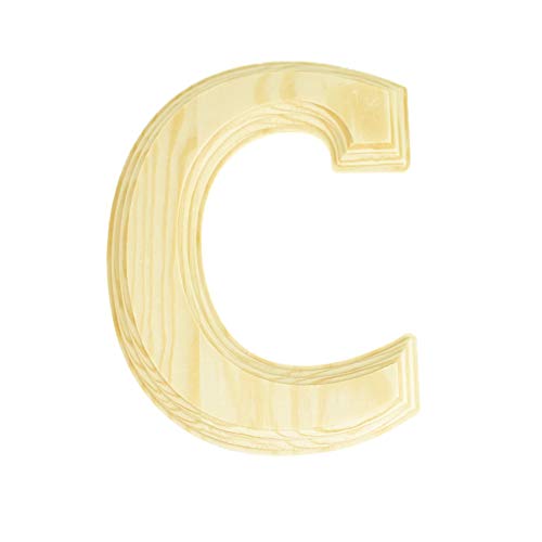 Homeford Pine Wood Beveled Wooden Letter C, Natural, 6-Inch