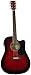 Jameson Guitars Full Size Thinline Acoustic Electric Guitar with Free Gig Bag Case & Picks Red Right Handed
