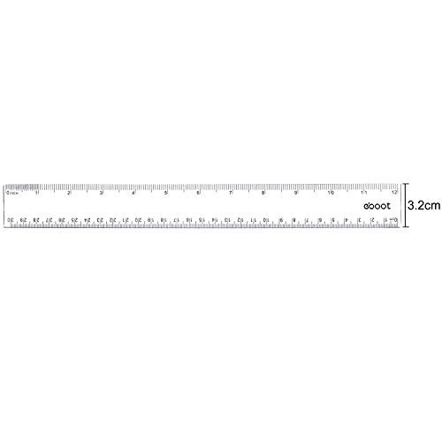 eBoot Plastic Ruler Straight Ruler Plastic Measuring Tool 12 Inches and