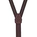 SuspenderStore Men's Buckle Strap Leather Button Suspenders - BROWN