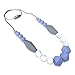 ReignDrop Baby Teething Necklace For Mom, Silicone Baby Teether Necklace For Teething Pain Relief In Babies and Toddlers, Light Weight, Stylish Chewable Necklace For Boys and Girls (Blue,Marble,Grey)