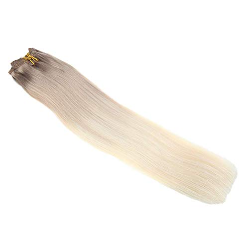 Easyouth 14 Balayage Clip On Hair Ombre Color 18 Ash Blonde