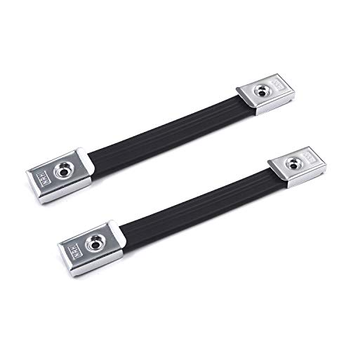 Karcy Telescopic Handle Amp Handle Strap for Guitar Amplifiers Speaker Black with End Caps w Mounting Screws 206mm/8-1/9" Set of 2