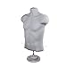 Male Mannequin Torso, Dress Form Hollow Back Body or Tshirt Display, w/ Economic Plastic Stand for Counter or Hanging By EZ-Mannequins Temporal Photos or Design, Easy to Assemble and Store, S-M Sizes.