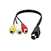 10inch S-Video 7-Pin Mini-DIN Male to 3 RCA Female Cable
