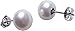 D'AMA Sterling Silver Stud Earrings, Button Freshwater Cultured Pearls AAA Quality (7.0-7.5mm)