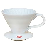Mecraft Ceramic Pour Over Coffee Dripper Coffee Maker for Single Brew Serve Cone Shape Giftbox Size 02