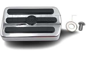 HK MOTO- Chrome Skull Large Brake Pedal Pad For Harley Davidson '12-later Dyna FLD, '86-later FL Softail and '80-later Tourin