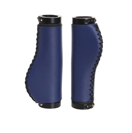 Ergonomic Eco Leather Grips for BROMPTON folding bike DARK BLUE
