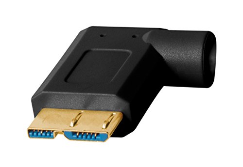 TetherPro USB 3.0 male to Micro-B Right Angle Cable, 15 feet, Black