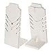 MyGift Set of 2 Whitewashed Wood Multiple Necklace Bust Display Stand - Holds up to 5 Necklaces