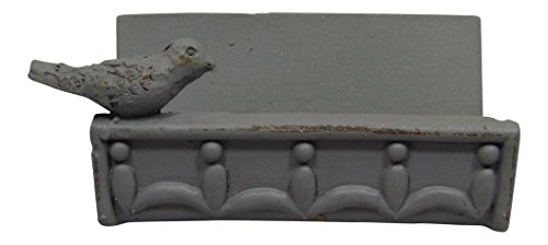 Desk Business Card Holder Stand Bird Design (Grey)