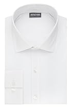 Kenneth Cole Reaction Men's Technicole Slim Fit Stretch Solid Spread Collar Dress Shirt , White, 14.5