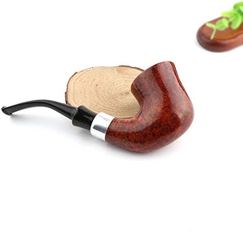 Pipes For Smoking Tobacco Briar Wood Pipe Classic Curved Hand Bucket Detachable Cigarette Holder Gift Collection Red [Energy Class A]