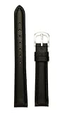 Ladies' Padded Genuine Leather Watchband Black 11mm Watchband