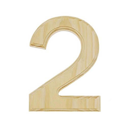 BestPysanky 6" Blank Unfinished Wooden Number 2 (Two)