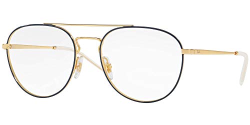 Ray-Ban Unisex RX6414 Eyeglasses Gold Top Blue 55mm