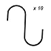 SumDirect 10Pcs Steel Black S Hooks,S Hanging Hooks for Hanging Plants, Towels, Pans, Pots, Bags, Curtains