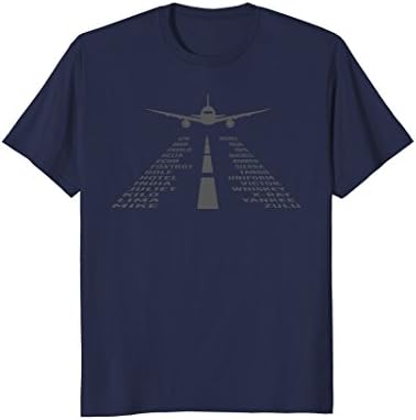 Mens Phonetic Alphabet T-Shirt | Pilot Airplane Shirt XL Navy