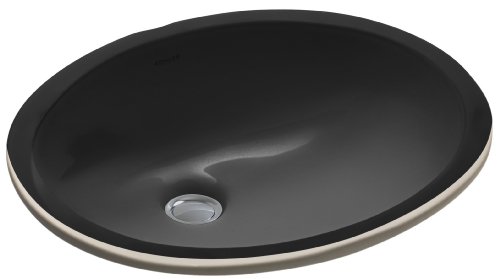 KOHLER K-2209-7 Caxton Undercounter Bathroom Sink, Black Black