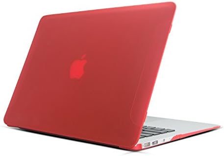 FaNepo Hard Case for MacBook Air 11 Inch (Model: A1370/A1465) Matte Rubber Skin Coated Translucent Cover for Mac Book 11.6" Laptop - Red