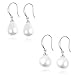 Miraculous Garden Womens 2 Pairs Silver Plated Shell Pearl Drop Earrings Dangle Earrings Sets Hook Style